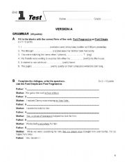 English Worksheet: review tenses
