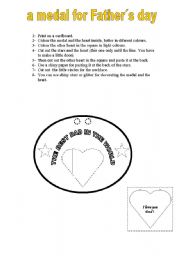 English Worksheet: craft for fathers day