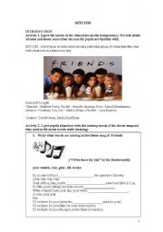 English Worksheet: Movies - a sitcom: Friends lesson plan