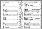 English Worksheet: Questions,sentences and verbs