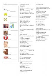 English Worksheet: Song Just the Way You Are - Bruno Mars