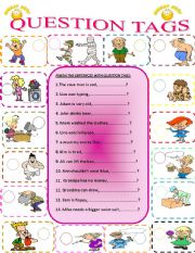 English Worksheet: QUESTION TAGS