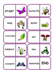 English Worksheet: insects dominoes