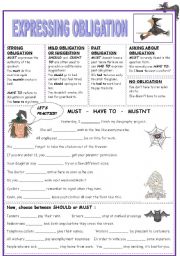 English Worksheet: EXPRESSING OBLIGATION