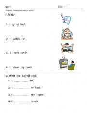 English worksheet: Daily routines