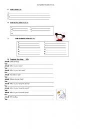 English worksheet: EXAMEN PARA 7MO