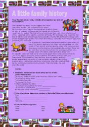 English Worksheet: A little family history