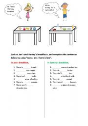 English worksheet: who is eating what