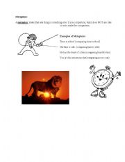 English worksheet: Metaphors 