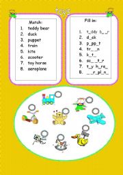 English Worksheet: toys