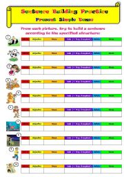 Present Simple Tense - Sentence Building Practice