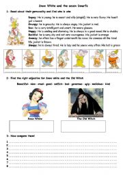 English Worksheet: Snow White and the seven dwarves