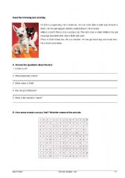 English Worksheet: Reading about 