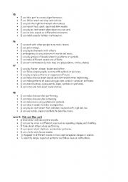 English Worksheet: Assessment opportunties P scale and NC level Music