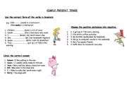 English worksheet: smple present tense