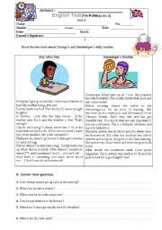 English Worksheet: Georges and Dominiques Daily Routine