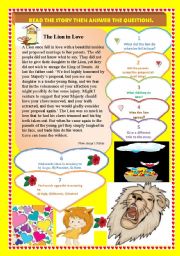 English Worksheet: The Lion in Love