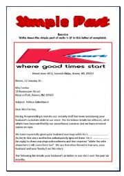 English Worksheet: Letter of complaint,  Kmart - simple past