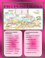 English Worksheet: PREPOSITIONS OF PLACE