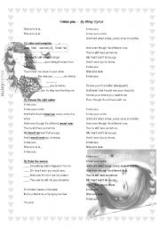 English Worksheet: Miley Cyrus I miss you