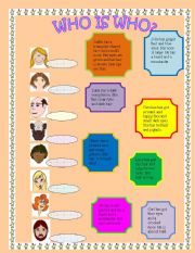 English Worksheet: Who is who?