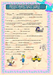 English Worksheet: Present Perfect &Past Simple