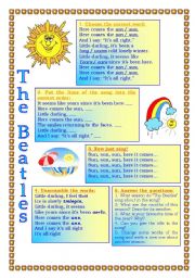 English Worksheet: The Beatles. Here comes the sun. (song)