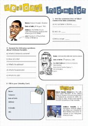 English Worksheet: Barack Obama and Cristiano Ronaldo