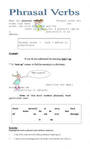 English Worksheet: Phrasal verbs