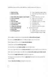 English Worksheet: Idioms of Color