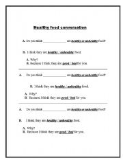 English worksheet: Food conversation
