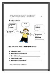 English Worksheet: wh- conversation worksheet