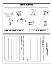 English Worksheet: HEALTHY AND JUNK FOOD