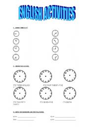 English Worksheet: WHAT TIME IS IT?