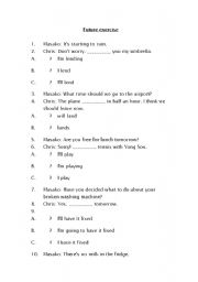 English Worksheet: Future Tense gap fill