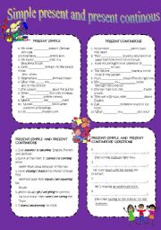 English Worksheet: present and continous