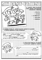 English Worksheet: My best friend