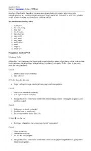 English Worksheet: auxiliary