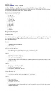 English Worksheet: auxiliary