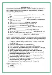 English worksheet: some travel words related to the book MOVE ON UNIT 4