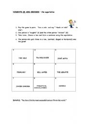 English worksheet: Noughts and crosses -The Superlative