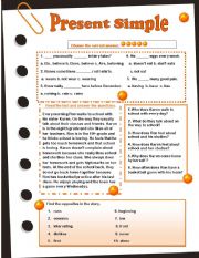 English Worksheet: Present Simple and reading comprehension