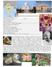 English Worksheet: India