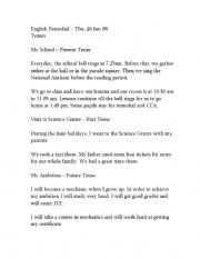 English Worksheet: Tenses