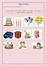 English Worksheet: happy birthday