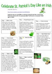 English Worksheet: Celebrate St Patricks day like an Irish