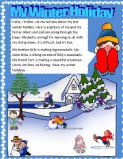 English Worksheet: MY WINTER HOLIDAY