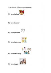 English Worksheet: Questionnaire