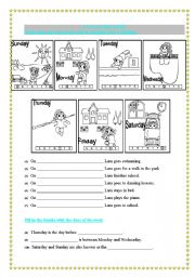 English Worksheet: Days of the Week