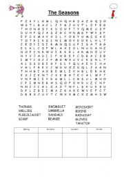 The Seasons, Wordsearch